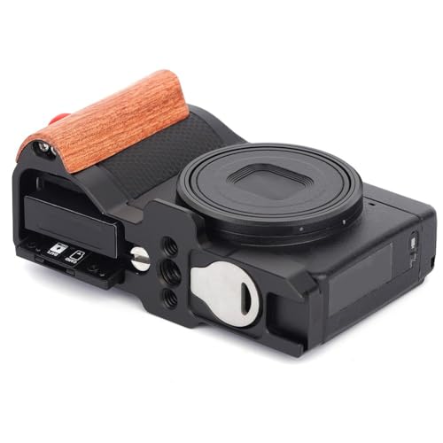 Empuñadura Ricoh GR4 de madera que soluciona caídas con base de aluminio protectora