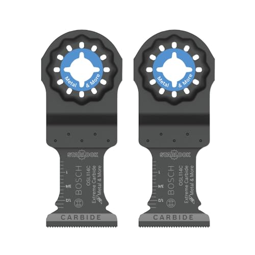 Image of BOSCH 1-1 /4 Inch OSL114C-2 Starlock Carbide Plunge Cut Blade 2-Pack - Professional Oscillating Multi-Tool Accessory with 3D Fit Interface, 30X Longer Life, Compatible with OIS Tools