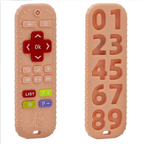 BABYZOCO Juguete Para Bebe Mando Distancia Dentición, Mordedor Bebe, Mordedor forma de mando, Mando de dentición para infantes, sin BPA, Apto para 6 a 12 meses, Rosa