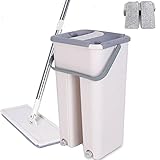 【AMPLIO ESPECTRO DE APLICACIÓN】Esta mopa fregona con cubo es adecuado para la mayoría de revestimientos de suelo como madera dura, laminado, azulejos de cerámica, vinilo o cemento.