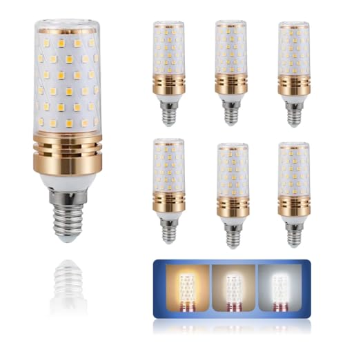 6 Pack - E14 LED Bulb Warm White | Cool White | Daylight 3 Colour Changing Bulb 16W Equivalent to 120W Incandescent Bulb & 90% Electricity Bill Saving uses for Chandliers Wall & Table Lamp etc.