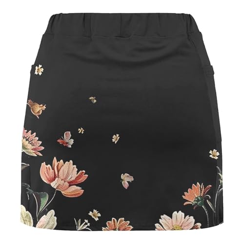Skirts for Women Plus Size Athletic Golf Tennis Mini Skirts Casual Floral Print Lightweight Skirt Inner Shorts with Pockets3