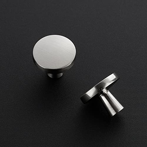 Image of Ravinte 50 Pack Drawer Pulls 1-1 /4 Inch Kitchen Cabinet Knobs Brushed Nickel Round Dresser Drawer Knobs Solid Dresser Knobs Drawer Knobs Simple Cabinet Hardware for Cupboard Drawer Pulls