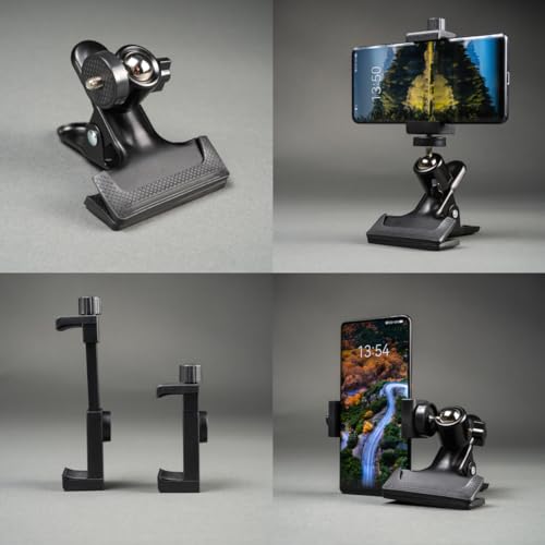 Kit Suporte de Celular Holder Encaixe com Rosca 1/4 Para Tripé Bastão Pau de Selfie Celular Smartpho