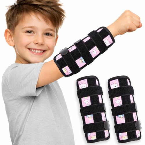 Image of 2 PCS Thumb Sucking Deterrent, Pink Clouds Thumb Guard for Kids Toddlers Nail Biting Treatment, Anti Nose Picking, Scratching Face, Elbow Immobilizer for Boys Girls, Finger Sucking Prevention