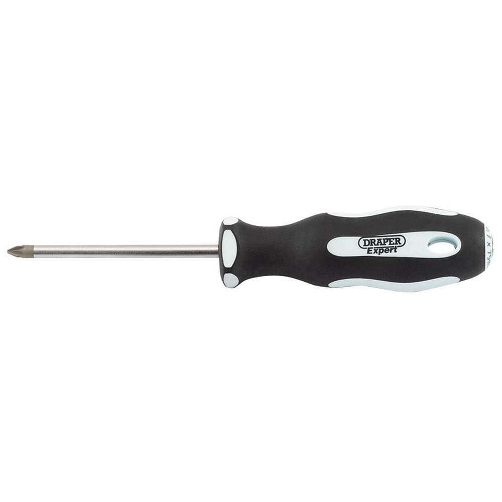 Draper 34994 Expert No 1 PZ Type Soft Grip Screwdriver, 75mm Length, Blue