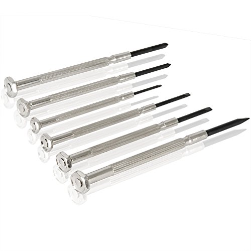 6Pcs Precision Screwdriver Set, Eyeglass Repair Screwdriver, Mini Repair Tool Kit with 6 Different Sizes Flathead and Philips Screwdrivers, Ideal for Watch, Jewelry, Electronics Repair and More