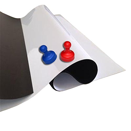 Folia magnetyczna - 0,6 mm - materiał i rozmiar do wyboru - surowa brązowa, biała matowa/błyszcząca do zapisania/zmywalna - elastyczna taśma klejąca do magnesów, rozmiar: 62 x 100 cm, wariant: biały błyszczący