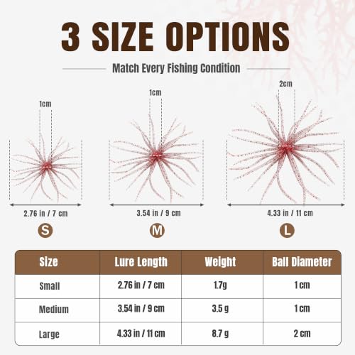 12Pcs Sea Urchin Baits for Bass Fishing Fuzzy Dice Fishing Lure 2.7in - image 5
