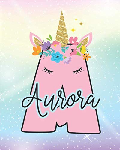 Aurora: Girls Unicorn Journal to Write In | Personalized Journal