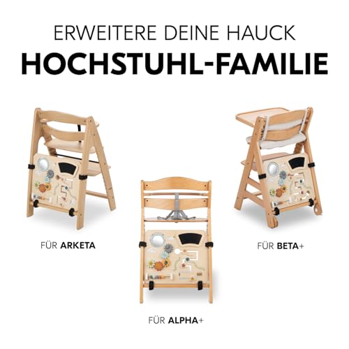 hauck Activity Board für Alpha+, Beta+, Arketa Hochstuhl, Spielen & Lernen ab 10 Monaten, FSC Zertifiziertes Holz, Schnelle Klettverschluss Befestigung