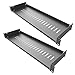 Jingchengmei Lot de 2 étagères porte-à-faux en métal ventilé 1U, 15,2 cm de profondeur, pour les racks de 48,3 cm, démontées pour plus de sécurité