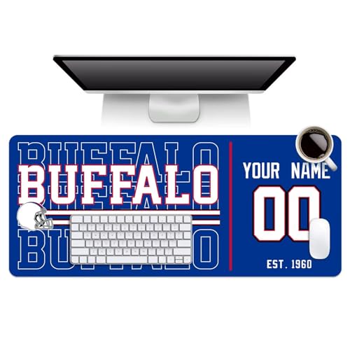 Image of ANTKING Buffalo Mouse Pad Custom Name and Number Desk Pad for Men Women Youth Gifts