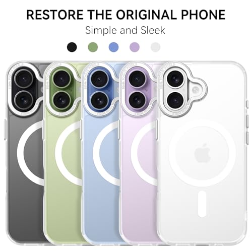 Image of YINLAI for iPhone 17 Case 6.3-inch,Magnetic Compatible with MagSafe, Slim Matte Anti-Fingerprint, Shockproof Full Body Military Grade Protection for iPhone 17 Cover, Clear