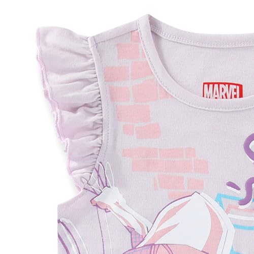 Image of Marvel Spider-Gwen Ghost Spider Girls Short Sleeve Shirt and Tulle Tutu Skirt with Headband Set for Toddler and Big Kids