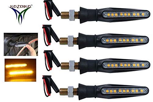 Image of Kozdiko Front & Rear Side Sleek Yellow Indicator Light Set of 4 Pcs for TVS Apache RTR 160