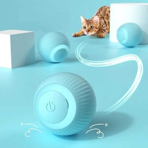 Bola Interativa para Gatos, Brinquedo com Giro 360 Graus, Azul
