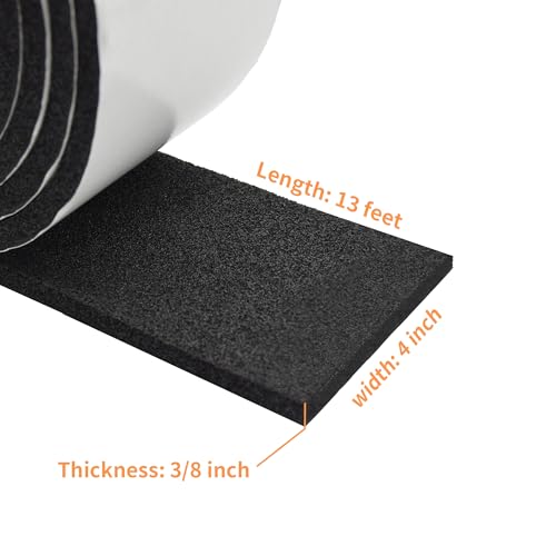 Image of DOBTIM Pipe Insulation Foam Wrap Tape, Self Adhesive with High Resilience for Pipe Insulation Wrap 13 Ft Long x 4 Inch Wide x 3 /8 Inch Thick