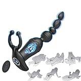 Analvibratoren für Mann Buttplug Analplug Vibration Sex Spielzeug für Paare G-Punkt Prostata Vibrator mit 10 Vibrationmodi Analkugeln Liebeskugeln mit Penisring Hoden Ring (Schwarz)