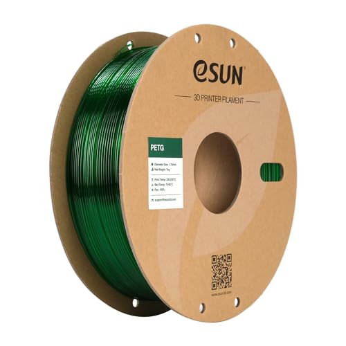 Image of eSUN PETG Filament 1.75mm, 3D Printer Filament PETG, Dimensional Accuracy + /- 0.05mm, 1KG Spool (2.2 LBS) 3D Printing Filament for 3D Printers, Green