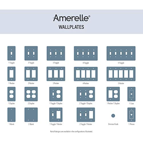 Image of Amerelle 935R4AL Devon Wallplate, 4 Rocker, Steel, Light Almond, 1-Pack