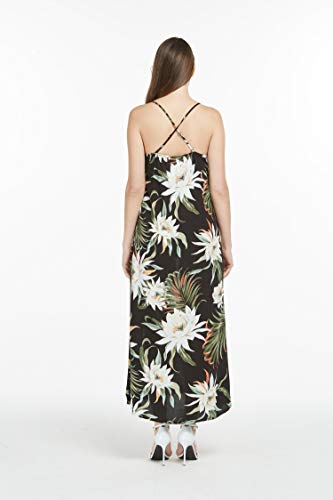 Image of Family Matching Hawaiian Clothes, Wispy Cereus Black | Lightweight 100% rayon • Family matching outfits • Tropical floral print • Beach vacations • Luaus • Cruises • Family photos