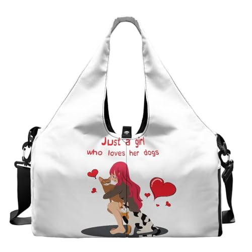 Gym Bags for Women Cat Gym Bags with Shoe Compartment, Yoga Mat Carrier, Double Zipper Mini Gym Bag for Running Swimming Pilates