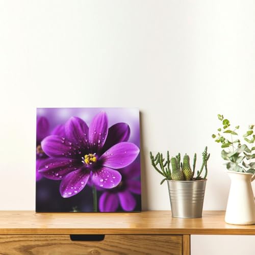 Toile fleurs violettes pour habiller un mur vide sans effort - 4
