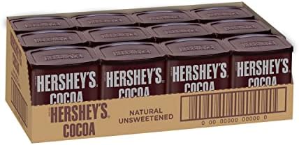 HERSHEY'S Natural Unsweetened Cocoa, Baking Supplies, 8 oz Cans (12 Count)