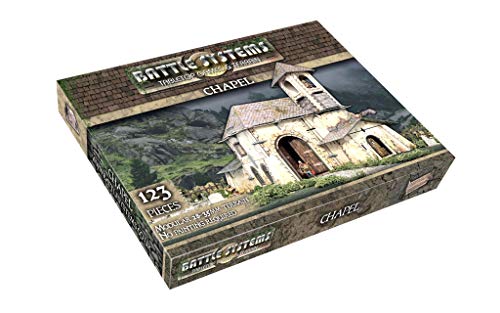 Battle Systems – Modular Fantasy Scenery – Perfect for Roleplaying and Wargames - Multi Level Tabletop Terrain for 28mm Miniatures – Colour Printed Model Diorama – DnD Warhammer (Chapel)