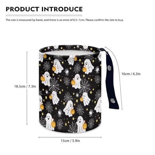 Image of Cute Ghost Car Trash Bag, Car Trash Can - Cute, Portable, Collapsible for Back Seat, Floor,Hanging Headrest Waste Basket - Auto Garbage Accessory