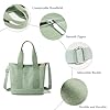 CORIOS Damen Canvas Umhängetasche Große Handtasche Casual Tragetasche Henkeltaschen mit Mehreren Taschen Leichtgewicht Schultertasche Multifunktionale Tote Beutel Weiß #4