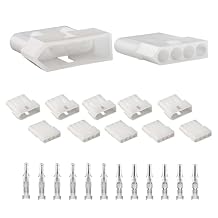 JRready ST6417 Standard.093 Pin and Socket Power Connectors 4 Circuits 6 Matched Sets,14-20 AWG,Compatible with Molex Standard.093 4 Pin Male& Female Connector, 5.03 mm Pitch, Free Hanging