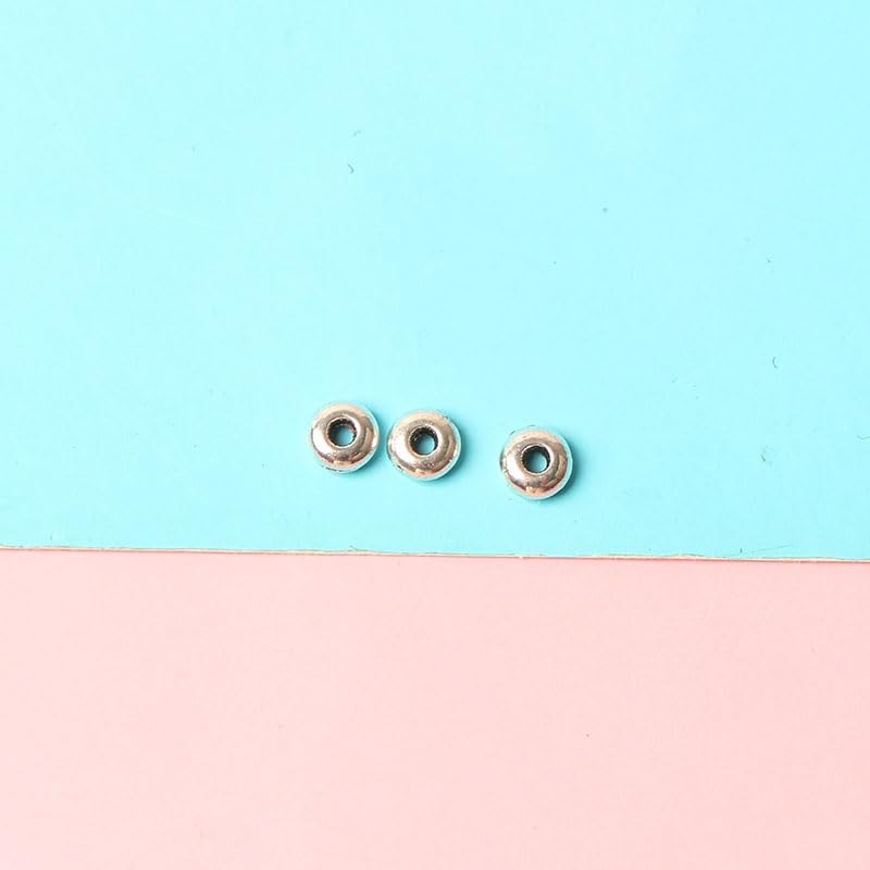 300PC Round Silver Stainless Steel Spacer Beads – DIY Jewelry Findings for Handmade Craft Projects — 사진 5