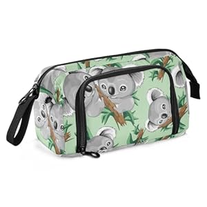 KOPIRIT Koala Cute Baby Pencil Case Pouch Big Capacity Pencil Bag Box Organizer Pen Case with Handle Stationery Organizer for Teen Girls Boy College Women School