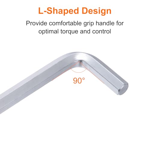 HARFINGTON Ball End Hex Key Wrench 18mm L-Shape Extra Long Arm Hexagon Metric Wrenches Chrome Vanadium Steel Repairing Tool for Home Repair, Silver Tone by HARFINGTON - Image 6