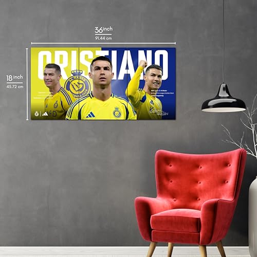 Image of Posternet Football Legend Inspired Poster Set of 3 | 12 x 18 Inch Laminated Wall Posters | Premium 170 GSM Paper Print | Sports Room Decor for Bedroom, Living Room, Office, Gaming Setup | Motivational Football Artwork