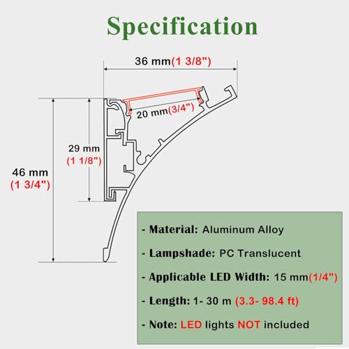 Profilé d'éclairage indirect LED anti-éblouissement pour corniche de plafond