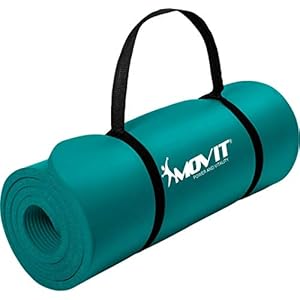 MOVIT Gymnastikmatte, hautfreundlich und phthalatfrei, in 3 Größen und 12 Farben - Auswahl: 183cm x 60cm x 1,0cm in blau petrol