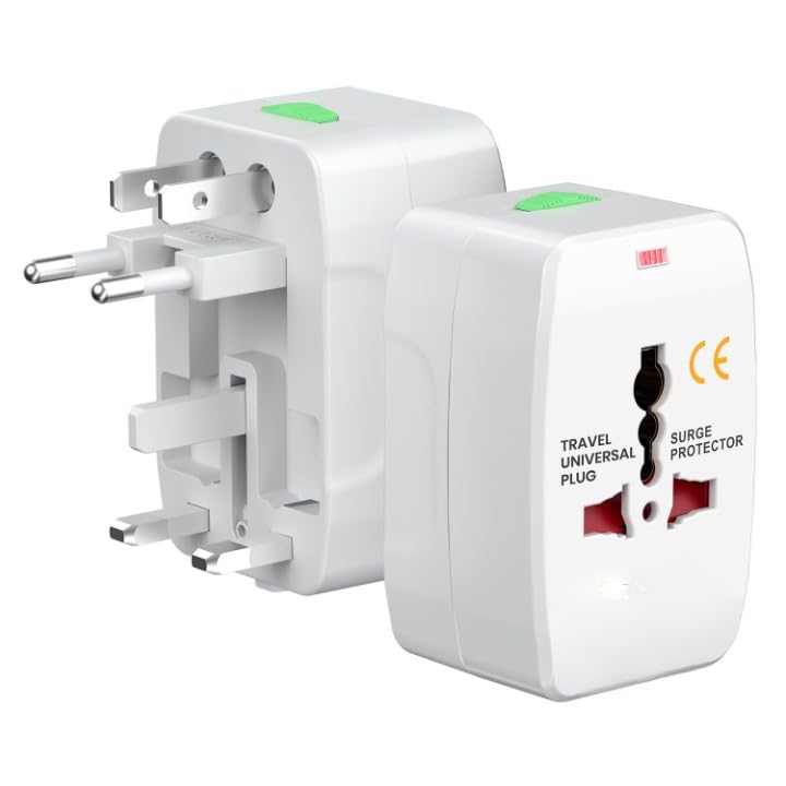 Universal Travel Adapter with 6A AC Socket Output | All in One International Plug Adapter | Multi Plug Travel Charger Compatible Worldwide | Compact & Safe (White)-image-4