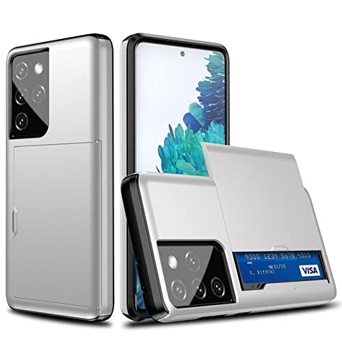 Coque Samsung S21 S20 FE Protège Caméra Housse Blanc Emplacement Carte