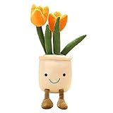 Kuscheltier, Kinderpuppenspielzeug, Plüschtiere, Y6osemiteLovely Plüschtiere Cartoon Tulip Stofftier Puppe PP Baumwolle Stoffpuppe Ornament mit Bambuskohle Kleine Plüschtiere for Autohaus - Rot