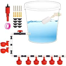 8 Chicken Water Cups Feeder Automatic Chicken Waterer System with Tee Fittings,PVC Pipe, for Quail Duck Poultry Watering Chicken Water Nipples Chicken Coop Water Dispenser