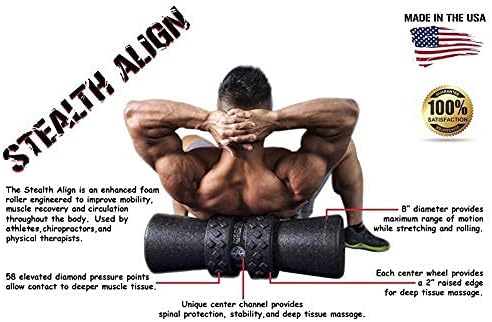 Stealth Align Foam Roller - Deep Tissue Massage - Align The Back - 24"L x 8"W x 8"H - Maximum Range of Motion