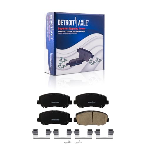 Image of Detroit Axle - Front Brake Pads for 2015-2017 Chrysler 200, 2014-2022 Jeep Cherokee, Ceramic Brake Pads 2016 2018 2019 2020 2021 Replacement
