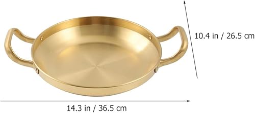 Miniatura 4 de Kichvoe Sartén para paella de acero inoxidable antiadherente sartén para cocinar todos los días con asa para el hogar restaurante cocina campamento