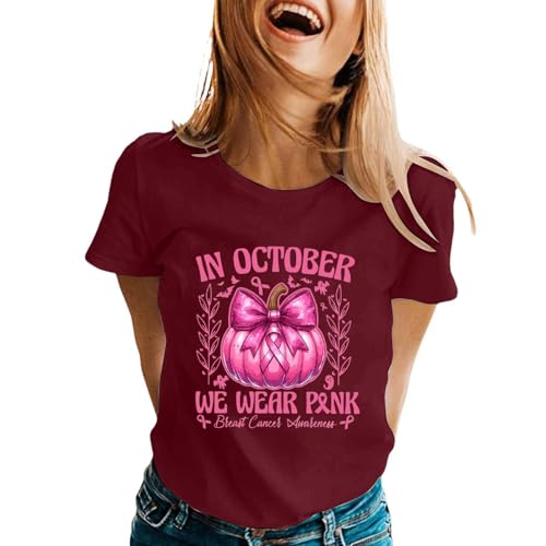 Tee-shirt Octobre Rose femme en coton respirant et confortable