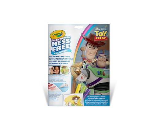 CRAYOLA Color Wonder – Coffret Coloriage Toy Story avec 18 Pages à Colorier et 4 Feutres sans Taches, Activité Créative pour Enfants 3 4 5 Ans
