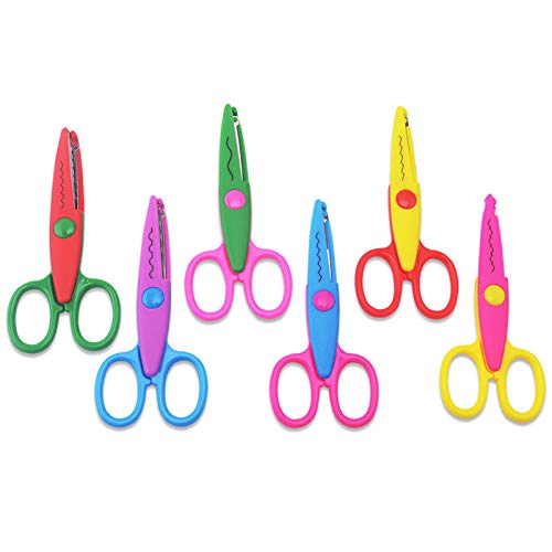 Paper Edge Scissor Set, Craft Scissors, Decorative Scissors, Scrapbooking Scissors, Shape Scissors, Art Scissors, Fancy Scissors, 6 Pack Decorative Edge Scissors for Kids