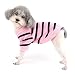 Zunea Hunde-Shirts für Kleine Hunde Sommer Basic T-Shirt Streifen Welpen Kleidung Pailletten Liebe Herz Sweatshirt Weiche Baumwolle Tee Shirt Haustier Pullover Chihuahua Bekleidung Babypink S